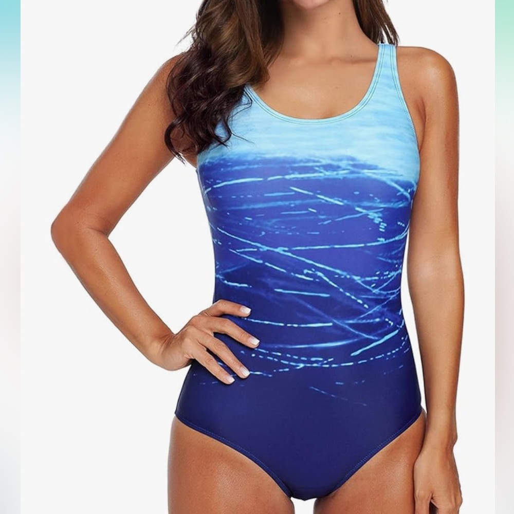 NWOT Zando Athletic One Piece Swimsuit Women Criss Cross Back One Piece